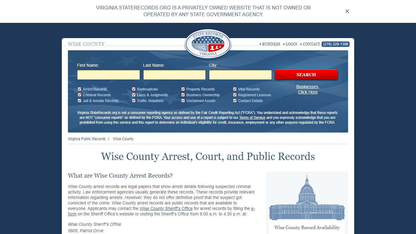 Wise County Arrest, Court, and Public Records