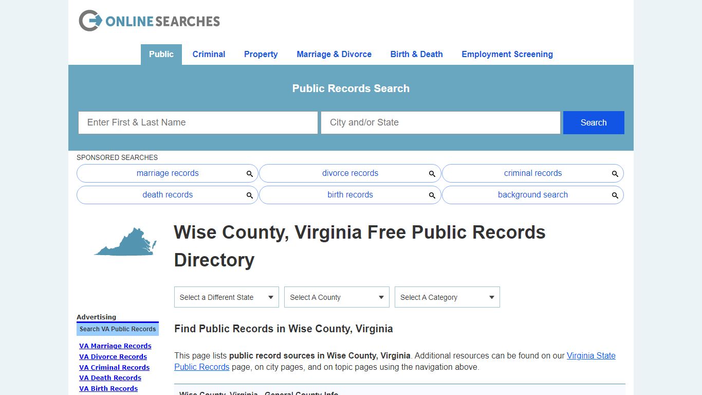 Wise County, Virginia Public Records Directory - OnlineSearches.com